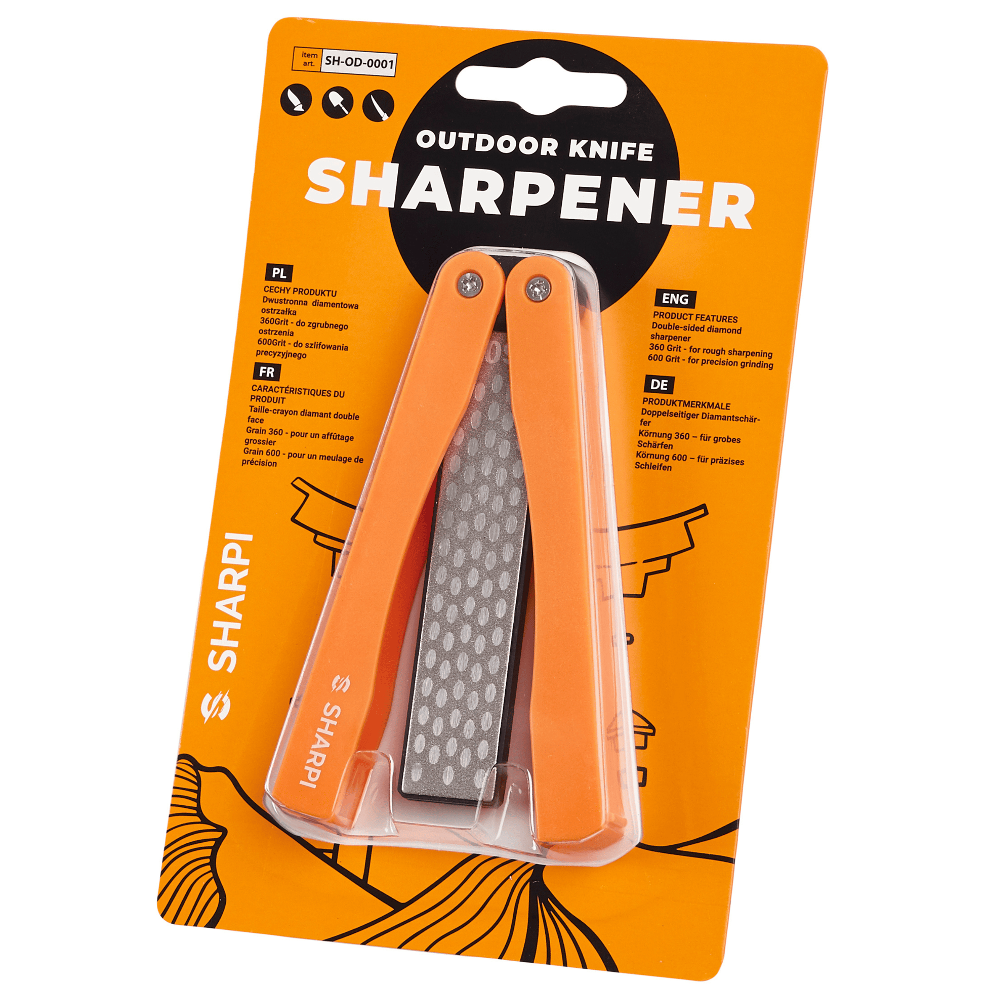 Sharpi Butterfly Folding Diamond Knife Sharpener 360/600, Knives, - Outdoor Kuwait