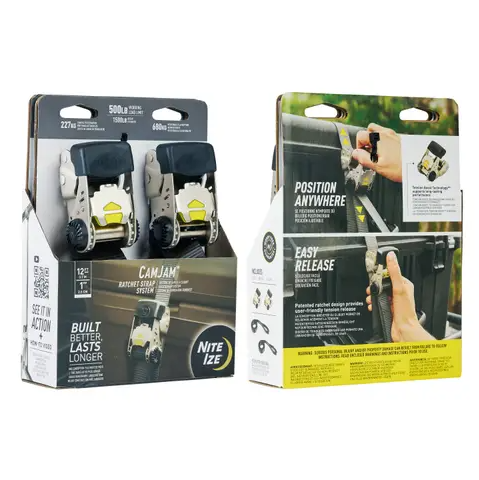 Nite Ize CamJam Ratchet Strap System Small 2 Pack, Camping Essential, - Outdoor Kuwait