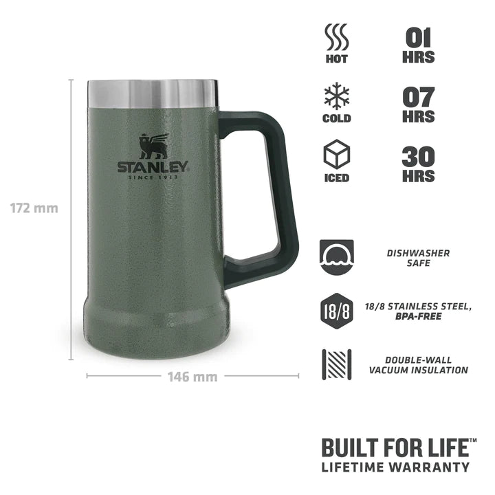 STANLEY ADVENTURE BIG GRIP BEER STEIN | 0.70L, Beer Stein, - Outdoor Kuwait