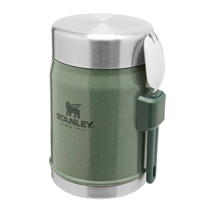 STANLEY CLASSIC LEGENDARY FOOD JAR + SPORK | 0.4L, Food Storage, Hammertone Green   - Outdoor Kuwait