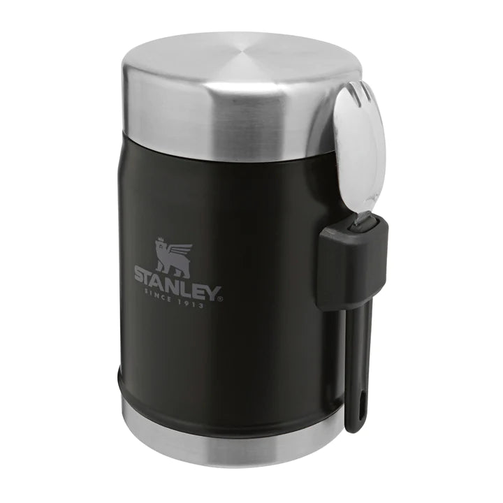 STANLEY CLASSIC LEGENDARY FOOD JAR + SPORK | 0.4L, Food Storage, Matte Black Pebble   - Outdoor Kuwait