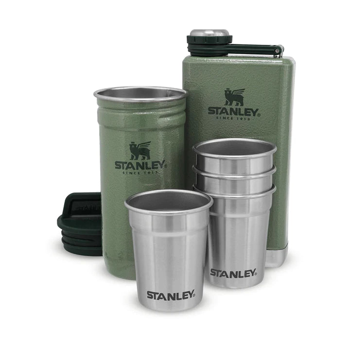 STANLEY ADVENTURE PRE-PARTY SHOT GLASS + FLASK SET, Shot Glasses, Hammertone Green - Outdoor Kuwait