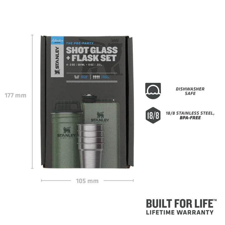 STANLEY ADVENTURE PRE-PARTY SHOT GLASS + FLASK SET, Shot Glasses, - Outdoor Kuwait