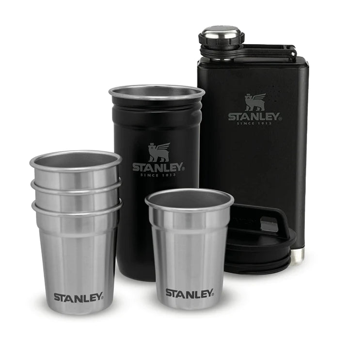 STANLEY ADVENTURE PRE-PARTY SHOT GLASS + FLASK SET, Shot Glasses, Matte Black - Outdoor Kuwait