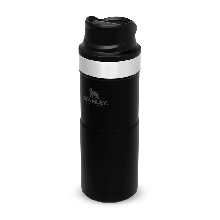 STANLEY CLASSIC TRIGGER ACTION TRAVEL MUG | 0.35L, Mugs, Matte Black   - Outdoor Kuwait