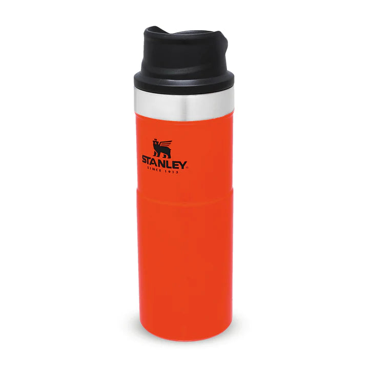 STANLEY CLASSIC TRIGGER-ACTION TRAVEL MUG | 0.47L, Mugs, Blaze Orange   - Outdoor Kuwait