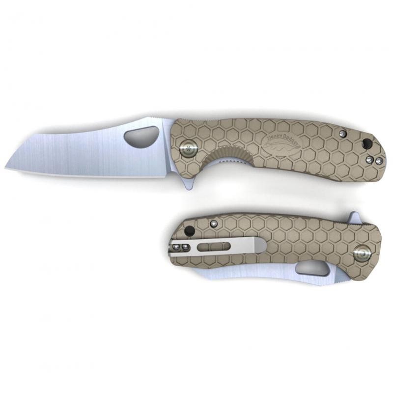 Honey Badger Flipper Wharncleaver Large With Choil D2, Knives, Tan   - Outdoor Kuwait