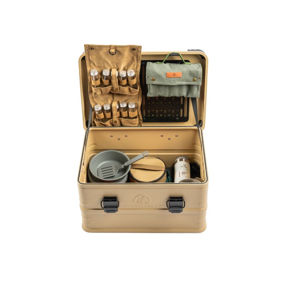 Outdoor Portable Aluminum Alloy Storage Container - 44L (Beige), Storage Container, - Outdoor Kuwait