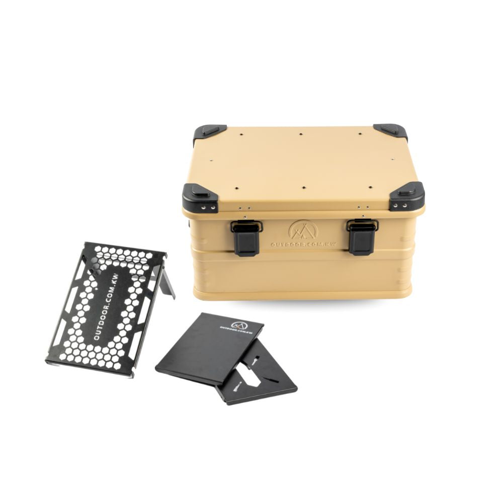Outdoor Portable Aluminum Storage Container & Accessories - Beige, Storage Box, - Outdoor Kuwait