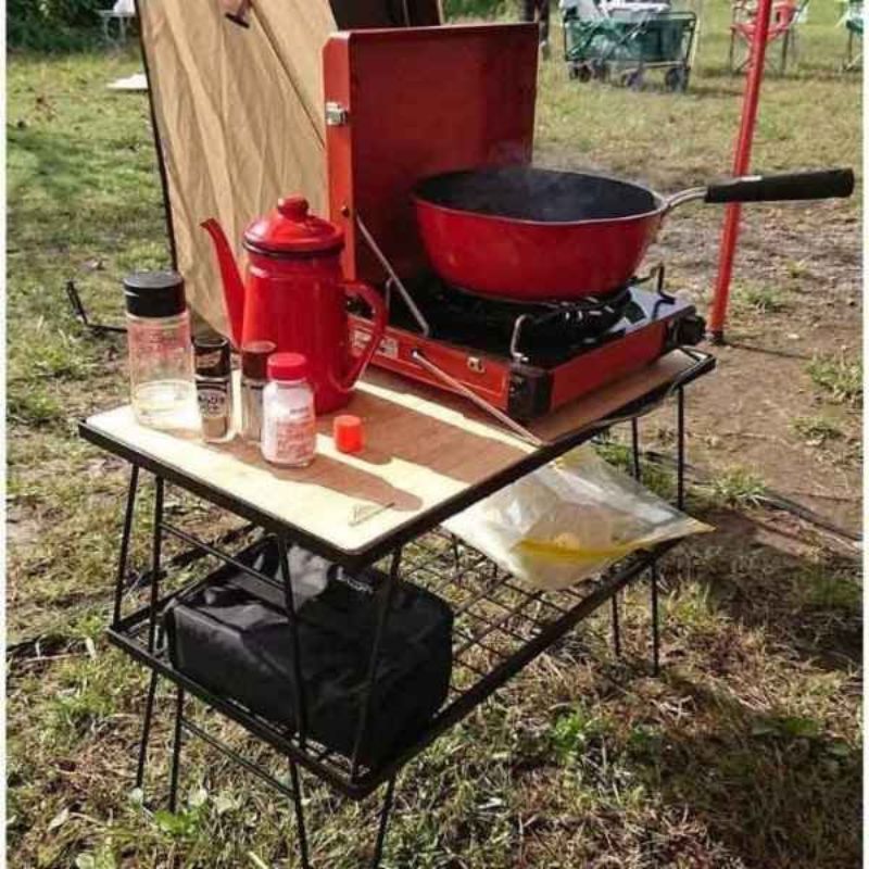 Campingmoon 3 Folding Multipurpose Tables with 1 Bamboo Board, Camp Furniture,    - Outdoor Kuwait
