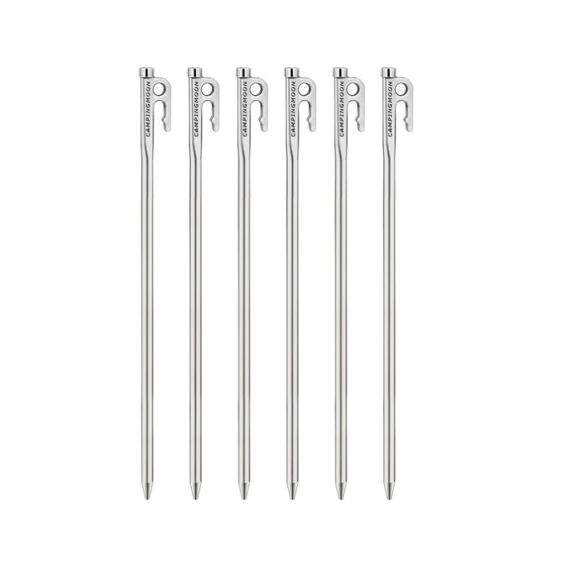 Campingmoon 6 Pieces Tent Pegs Stainless Steel - 35 cm, Camping Accessories,    - Outdoor Kuwait