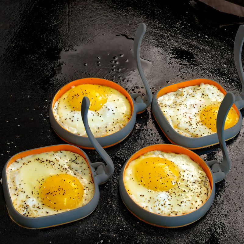 Blackstone 4" Egg Rings Bundle, 8 Pack - 4 Square, 4 Circle, Griddle Accessories, - Outdoor Kuwait