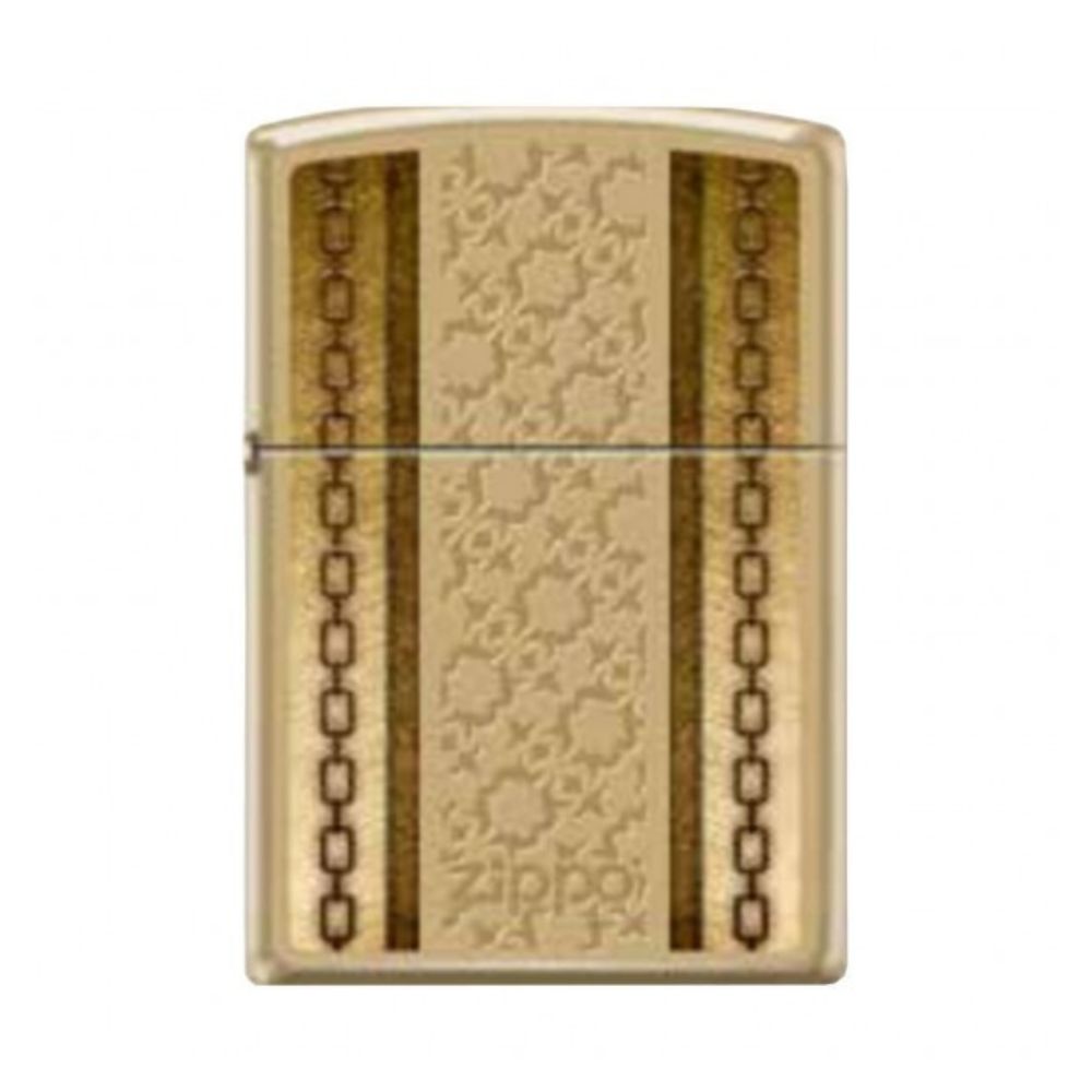 Zippo 254B MP401062 Brass Chain And Pattern Lighter, Lighters & Matches,    - Outdoor Kuwait