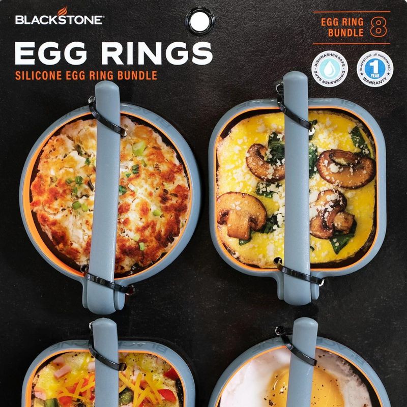 Blackstone 4" Egg Rings Bundle, 8 Pack - 4 Square, 4 Circle, Griddle Accessories, - Outdoor Kuwait