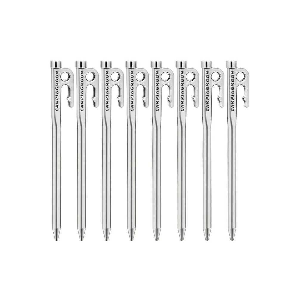 Campingmoon 8 Pieces Tent Pegs Stainless Steel - 26 cm, Tent Accessories,    - Outdoor Kuwait