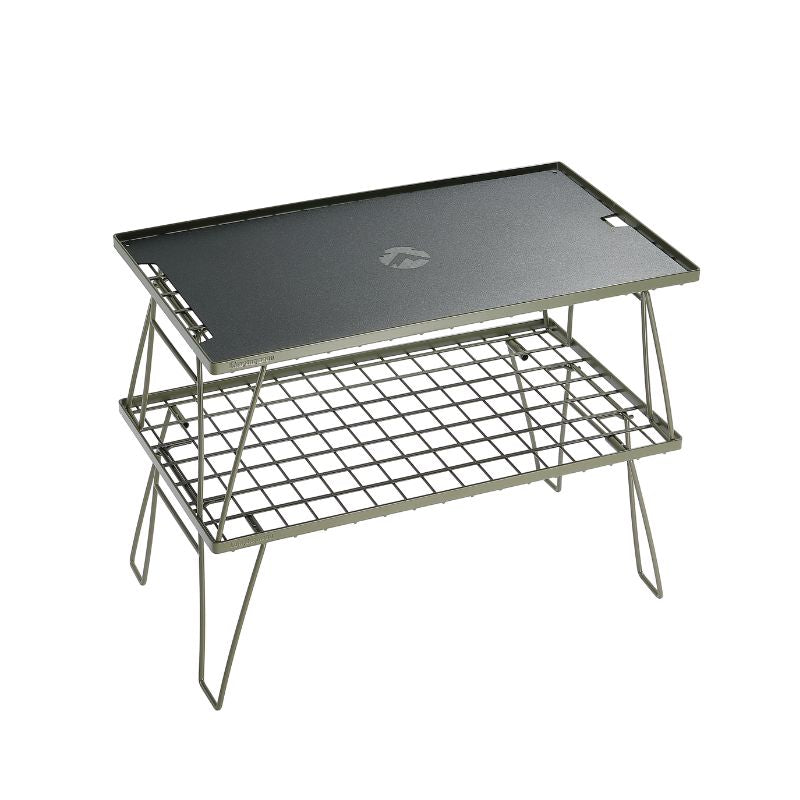 Campingmoon Black Multi Purpose Table + Two Aluminum, Camp Furniture,    - Outdoor Kuwait