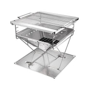 Campingmoon MT-045 Foldable BBQ Grill & Fire Pit - Large, Outdoor Grills,    - Outdoor Kuwait