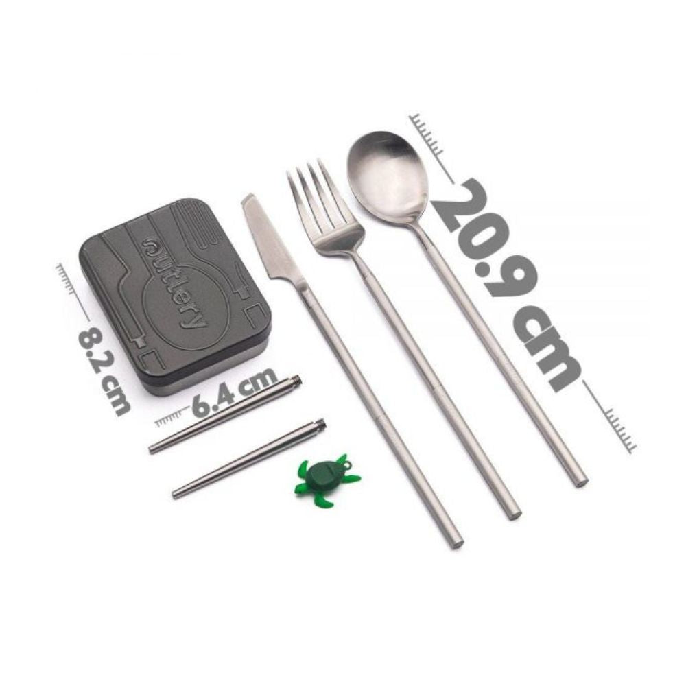 Outlery Full Set - Whale Blue, Reusable Cutlery,    - Outdoor Kuwait