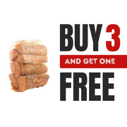 Buy 3, Get 1 Free: Wood Bioma Kiln Dried Birch Firewood - 30 L with Mesh Bag Bundle, Firewood, - Outdoor Kuwait