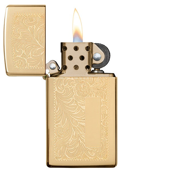Reg Brass Venetian Gold Zippo Lighter ZP352B, Lighter, - Outdoor Kuwait