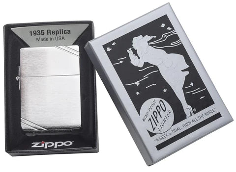 Zippo - 1935 REPLICA W / SLASHES, Lighter, - Outdoor Kuwait