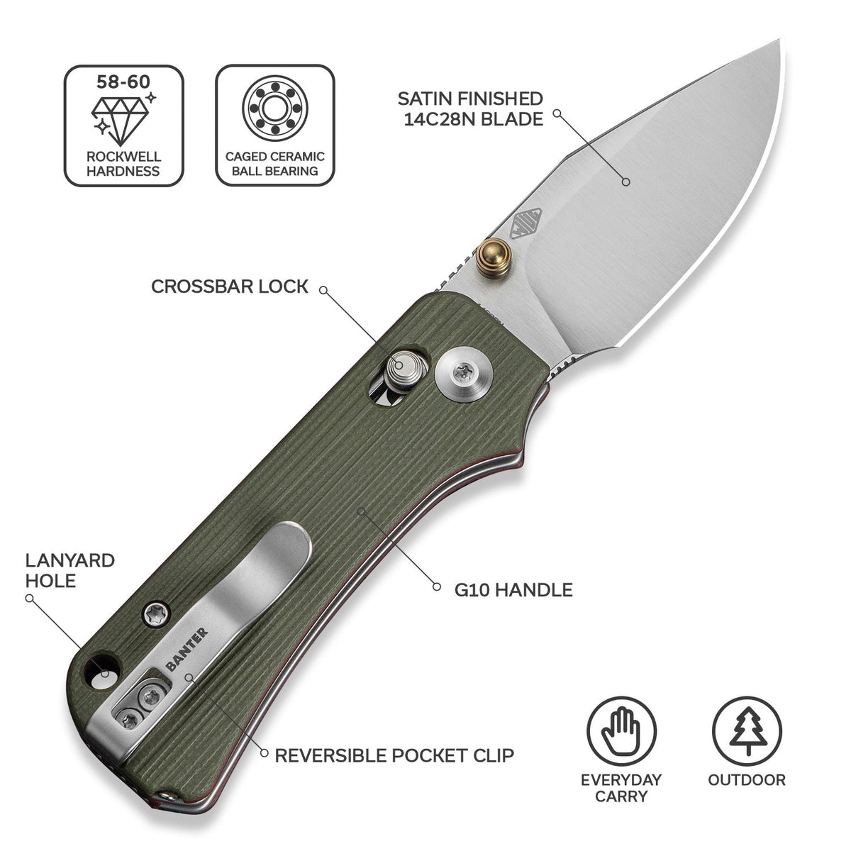 CIVIVI Baby Banter 2 G10 Pocket Knife C24074-1