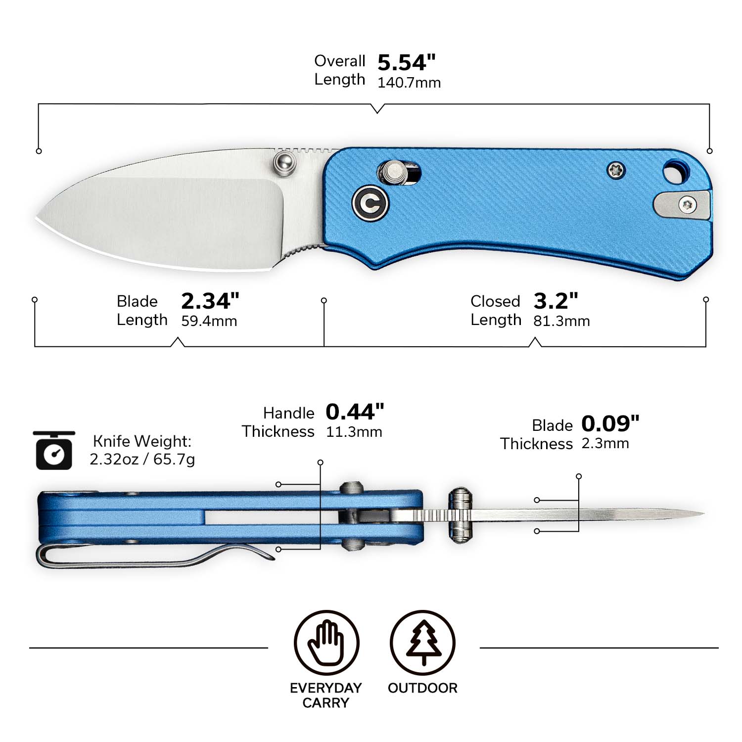 CIVIVI Baby Banter 2 Aluminum Pocket Knife C23074-1
