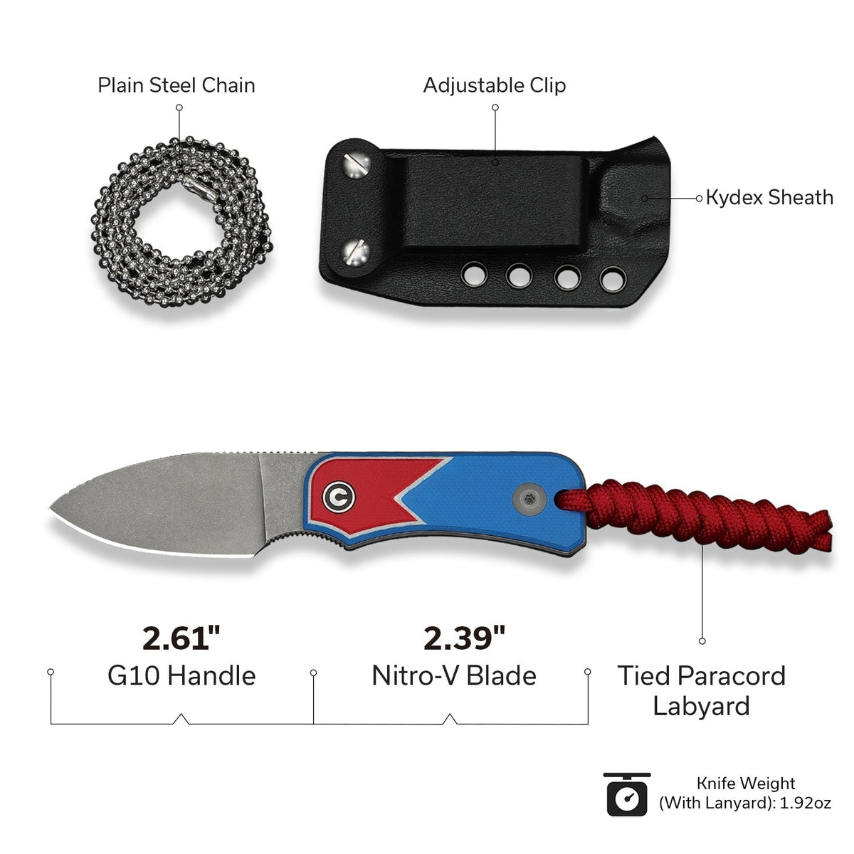 CIVIVI Baby Banter Jump Edition G10 Fixed Blade Knife C23045A-1, Knives, - Outdoor Kuwait