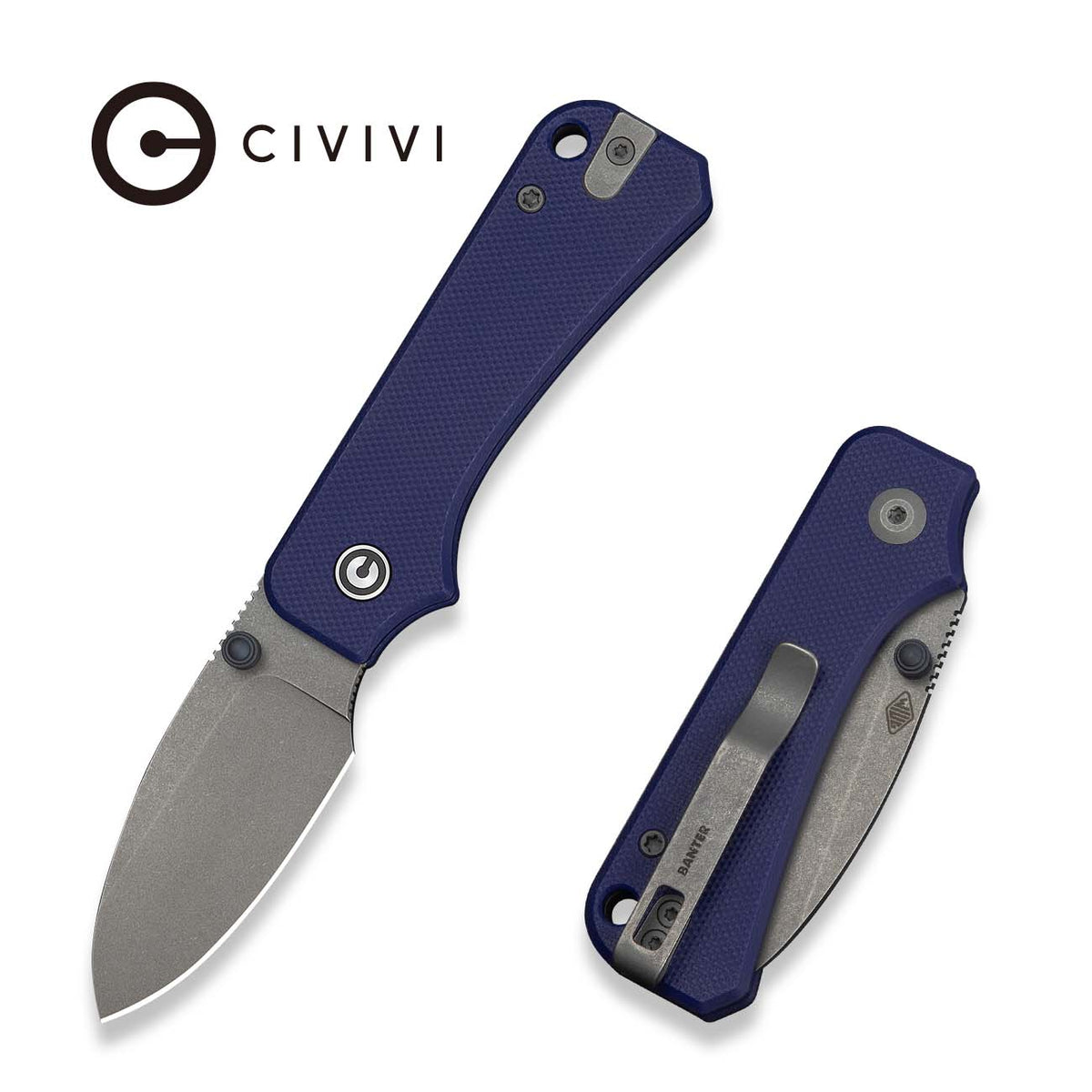 CIVIVI Baby Banter Slip Joint Blue G10 Pocket Knife C25066A-1, Knives, - Outdoor Kuwait