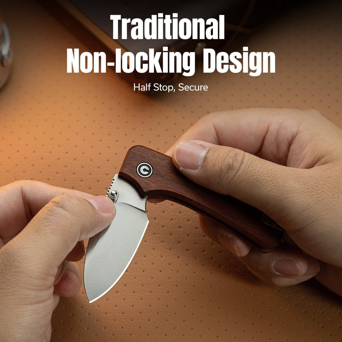 CIVIVI Baby Banter Slip Joint Wood Pocket Knife C25066A-2, Knives, - Outdoor Kuwait