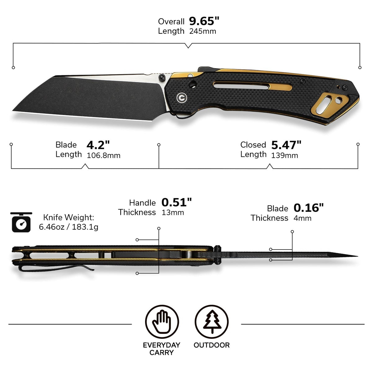 CIVIVI Buster FG G10 Folding Knife C24052-1