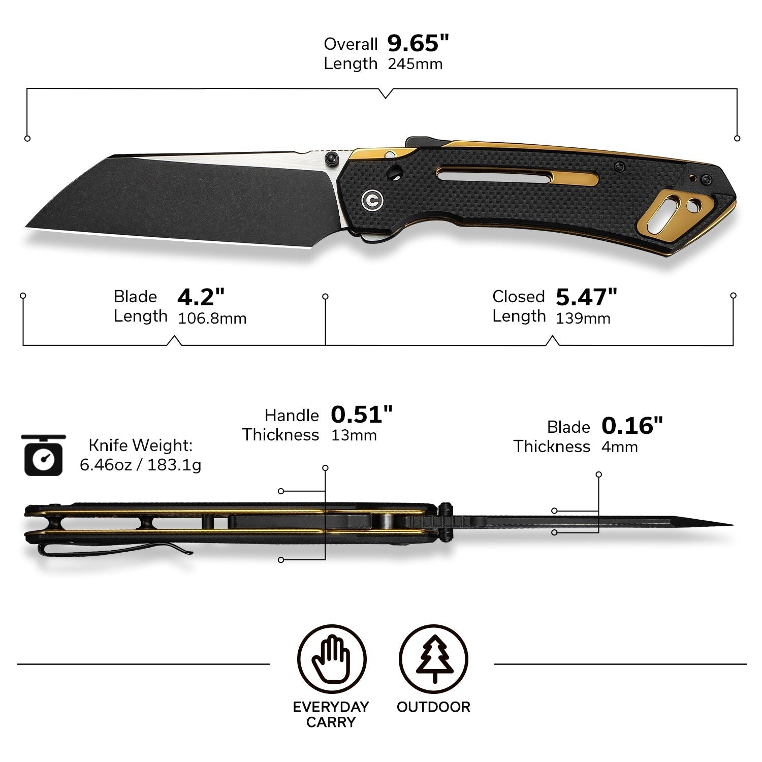 CIVIVI Buster FG G10 Folding Knife C24052-1