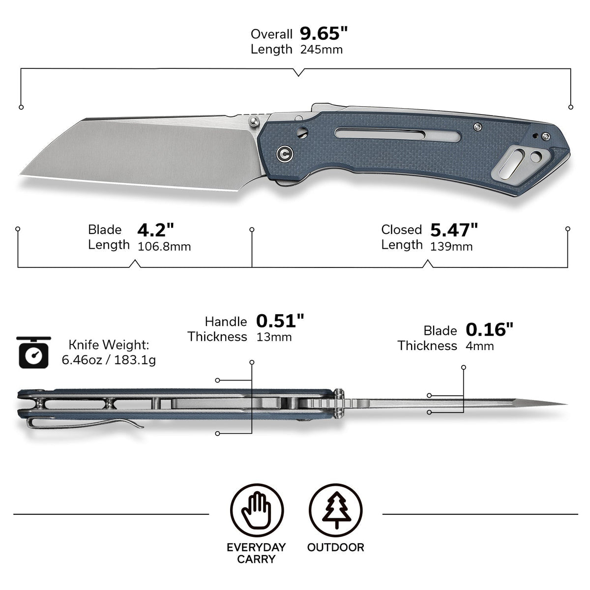 CIVIVI Buster FG G10 Folding Knife C24052-2