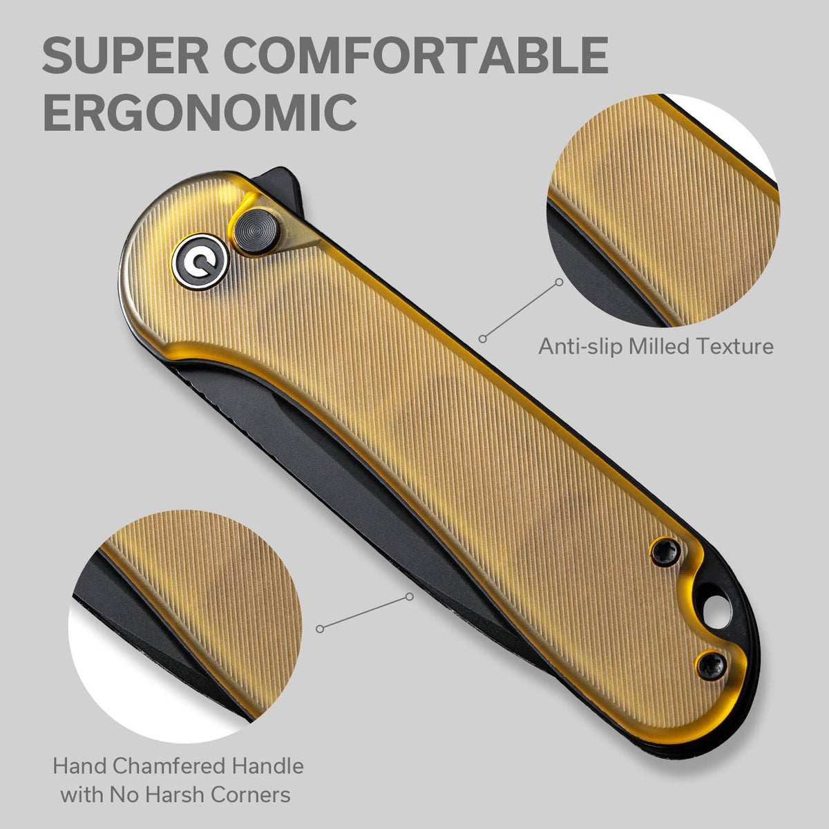CIVIVI Button Lock Elementum II Bead Blasted Ultem Pocket Knife C18062P-8, Knives, - Outdoor Kuwait