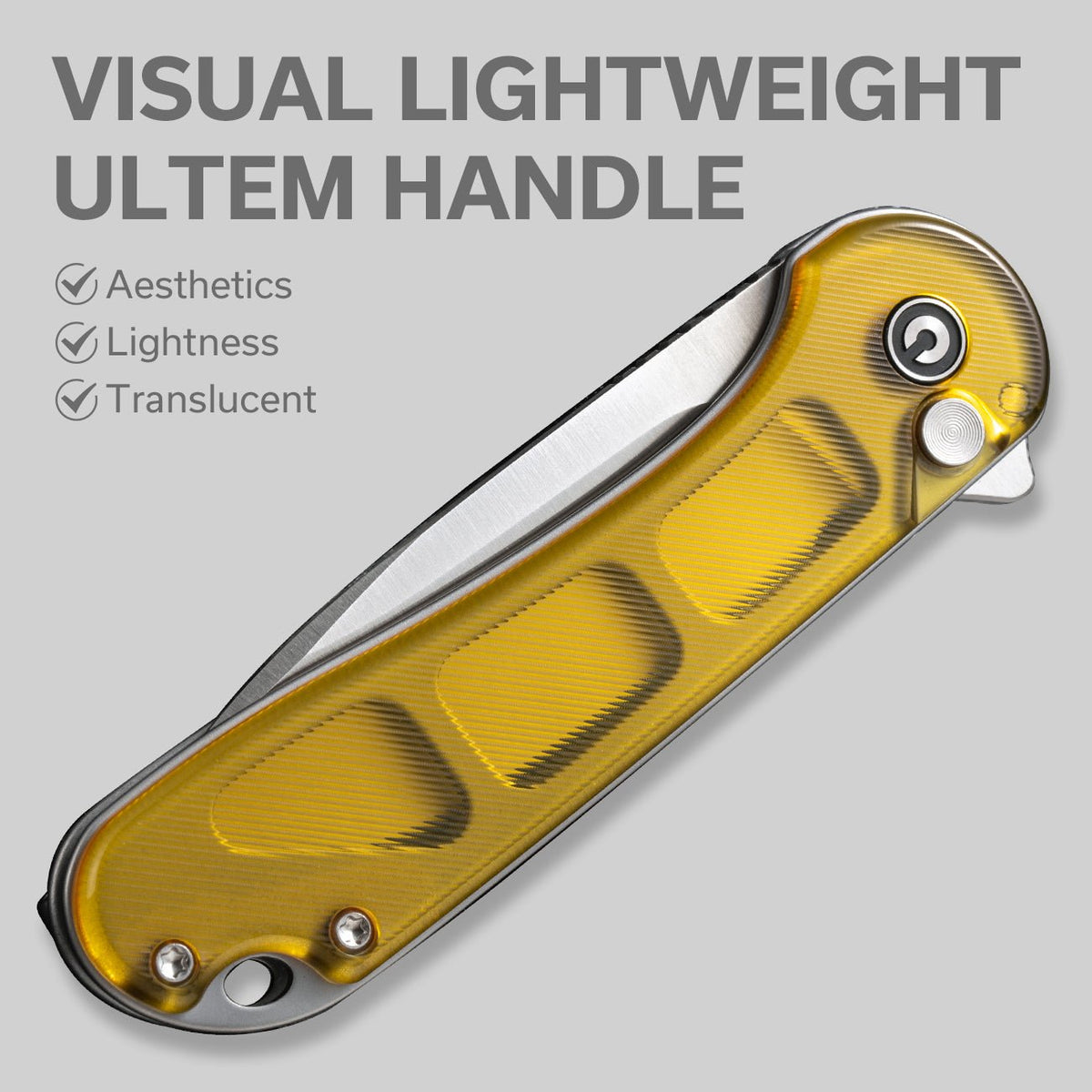 CIVIVI Button Lock Elementum II Polished Ultem Pocket Knife C18062P-7, Knives, - Outdoor Kuwait