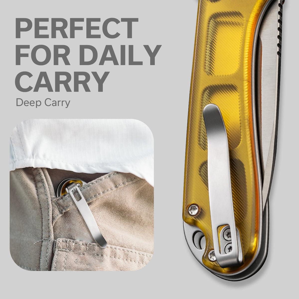CIVIVI Button Lock Elementum II Polished Ultem Pocket Knife C18062P-7, Knives, - Outdoor Kuwait