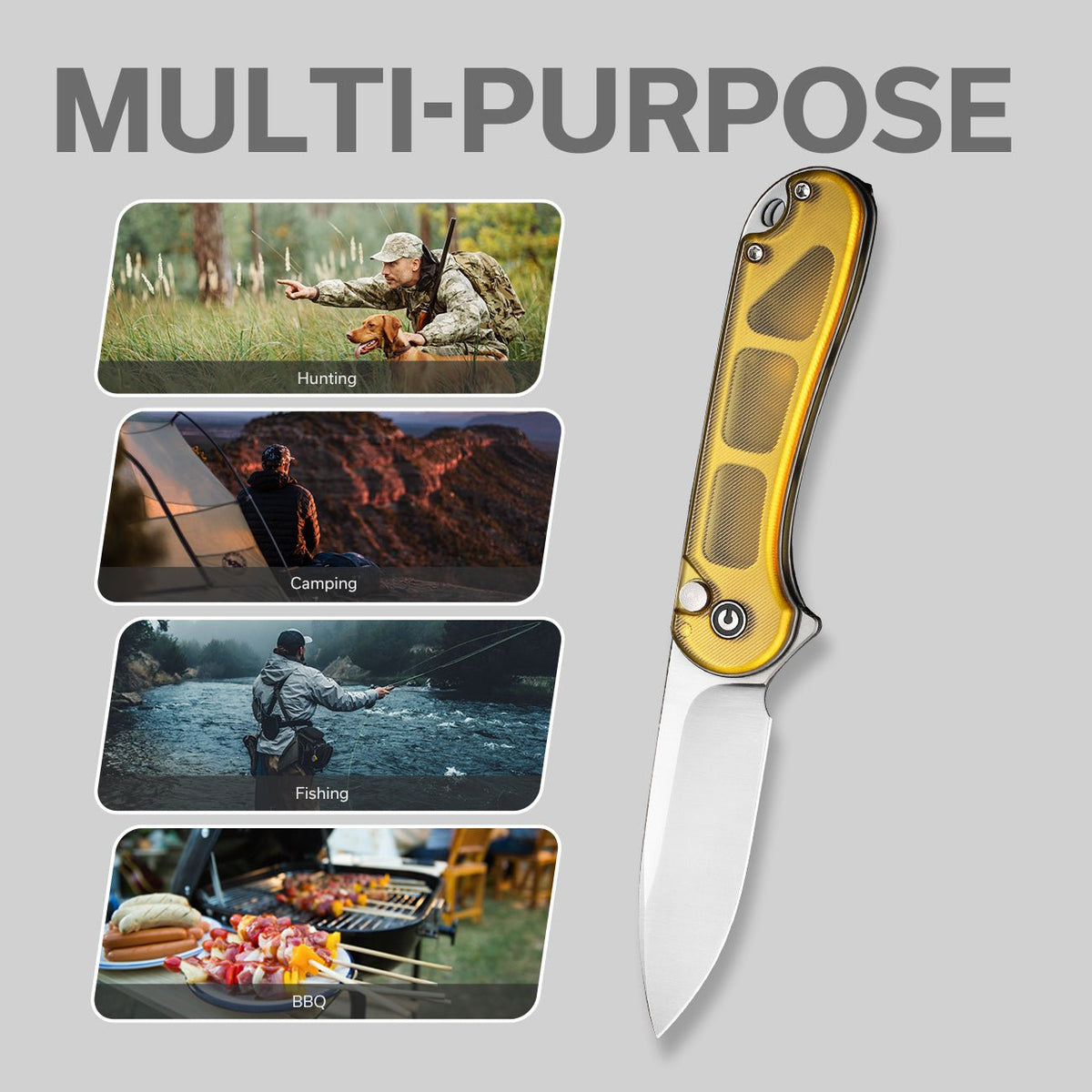 CIVIVI Button Lock Elementum II Polished Ultem Pocket Knife C18062P-7, Knives, - Outdoor Kuwait