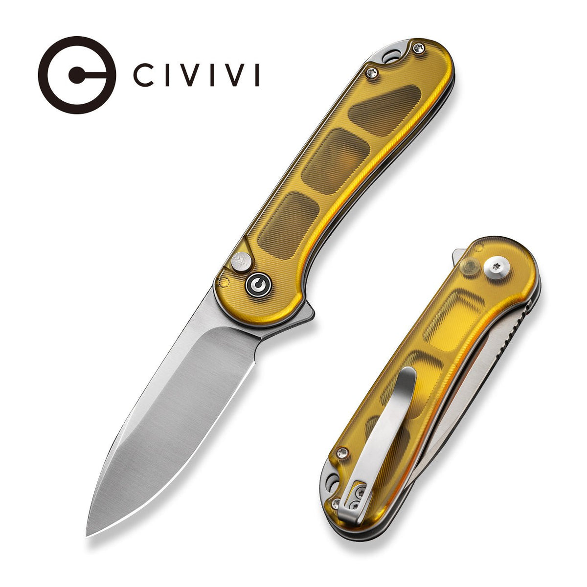 CIVIVI Button Lock Elementum II Polished Ultem Pocket Knife C18062P-7, Knives, - Outdoor Kuwait