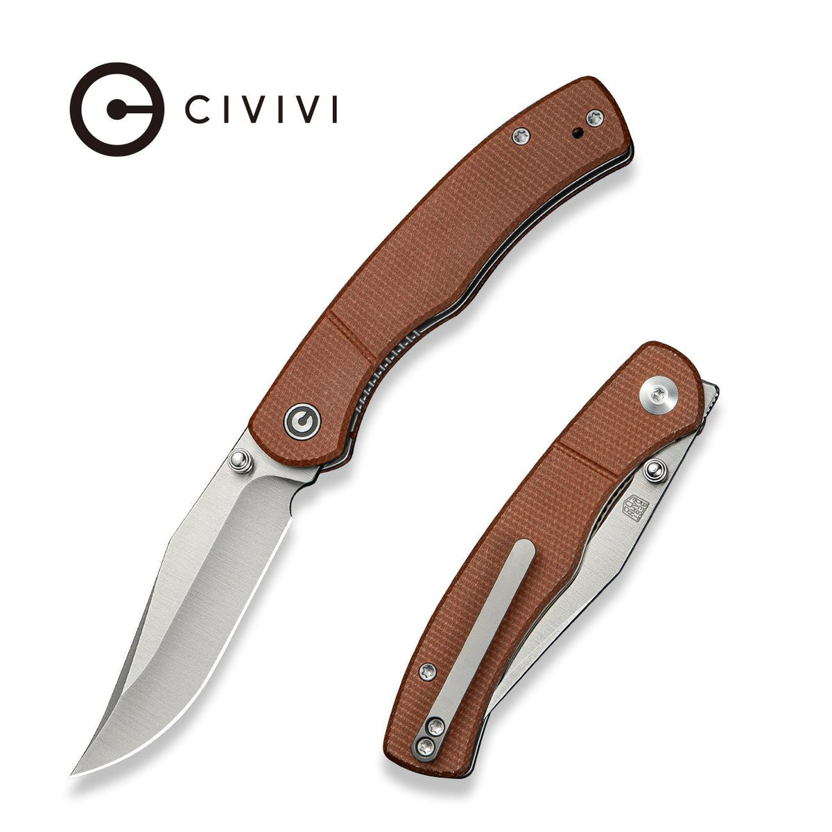 CIVIVI Clingman Micarta Folding Knife C23065-3