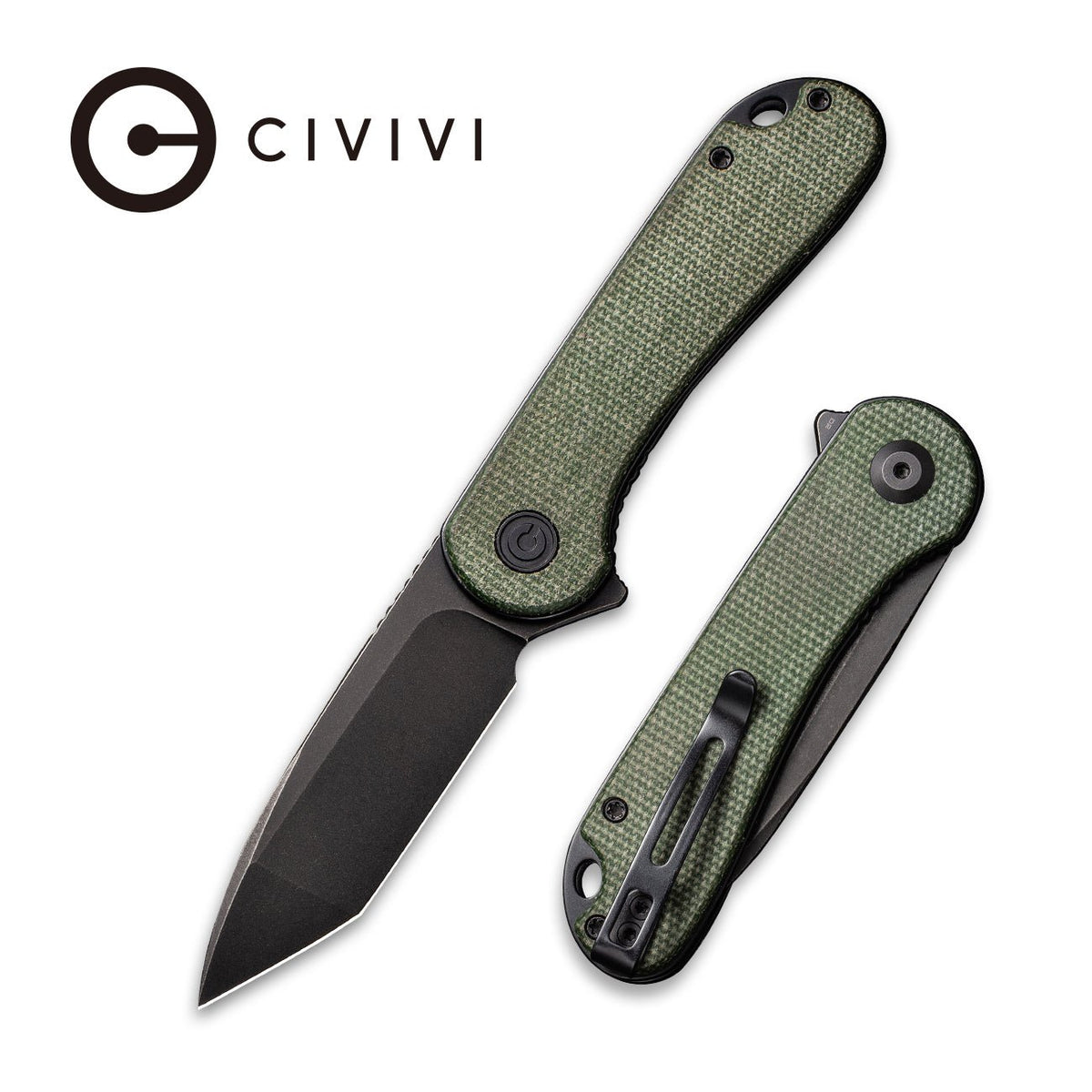 CIVIVI Elementum Tanto Green Micarta Pocket Knife C907T-E, Knives, - Outdoor Kuwait