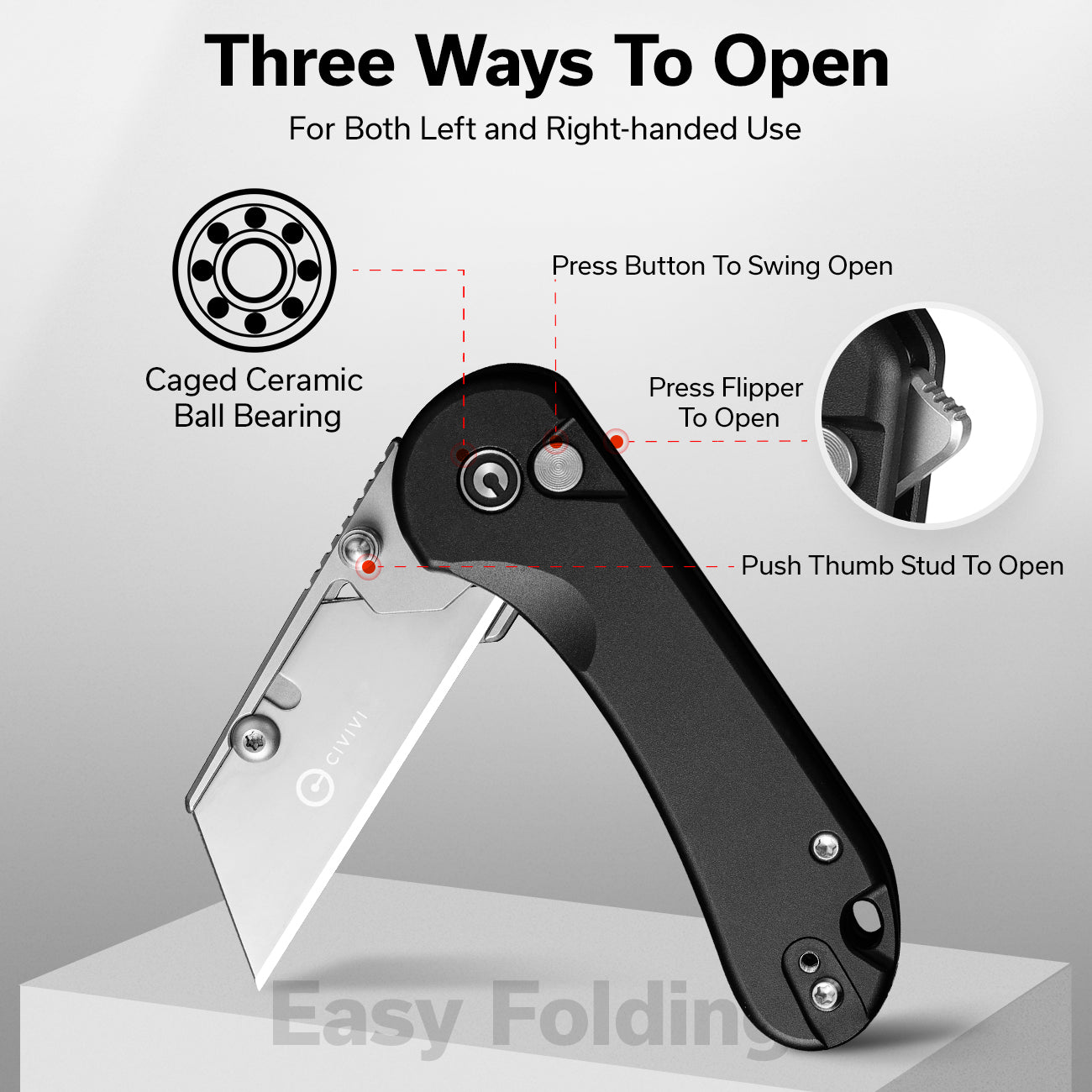 CIVIVI Button Lock Elementum Utility Pocket Knife C23039B-1