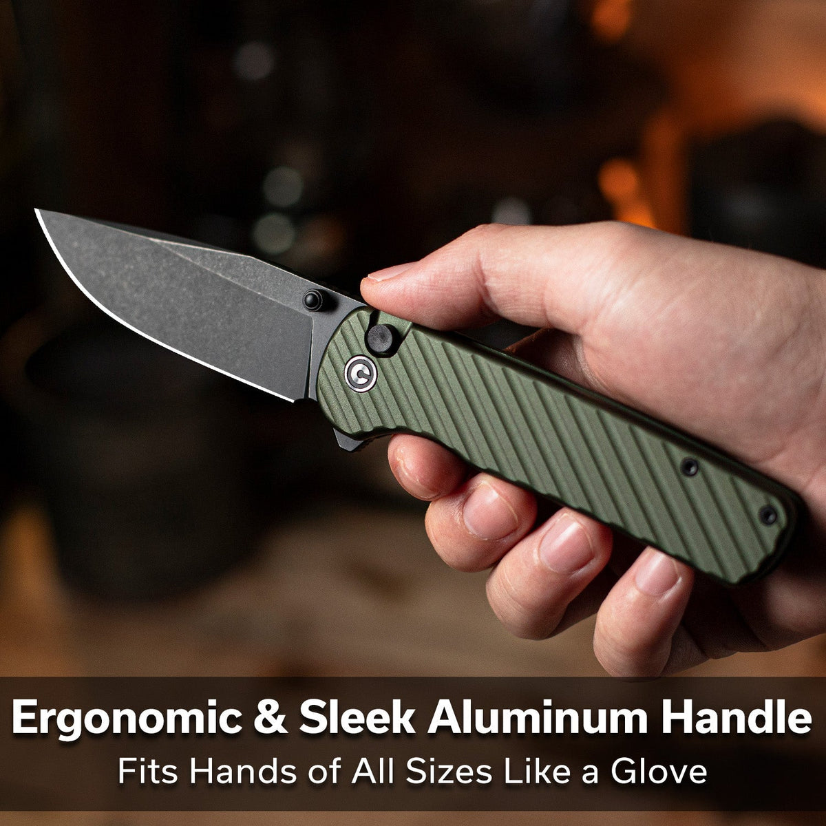 CIVIVI Iron Tide Green Aluminum Pocket Knife C25011-2, Knives, - Outdoor Kuwait