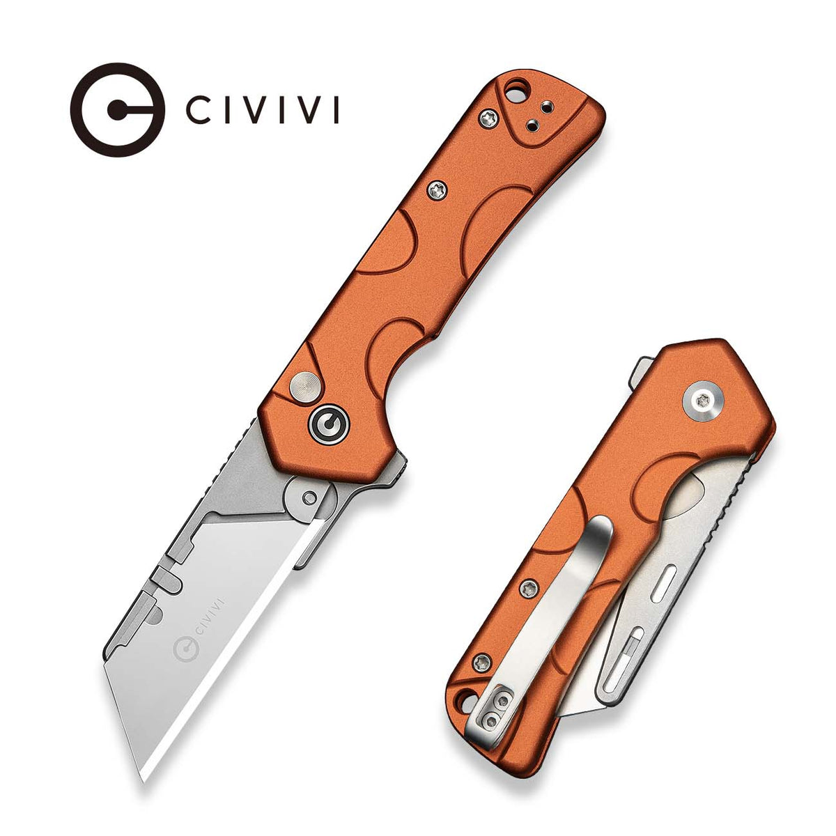 CIVIVI Pulsara Orange Aluminum Utility Knife C24041F-3, Knives, - Outdoor Kuwait