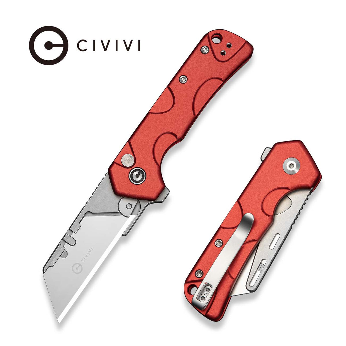 CIVIVI Pulsara Red Aluminum Utility Knife C24041F-2, Knives, - Outdoor Kuwait