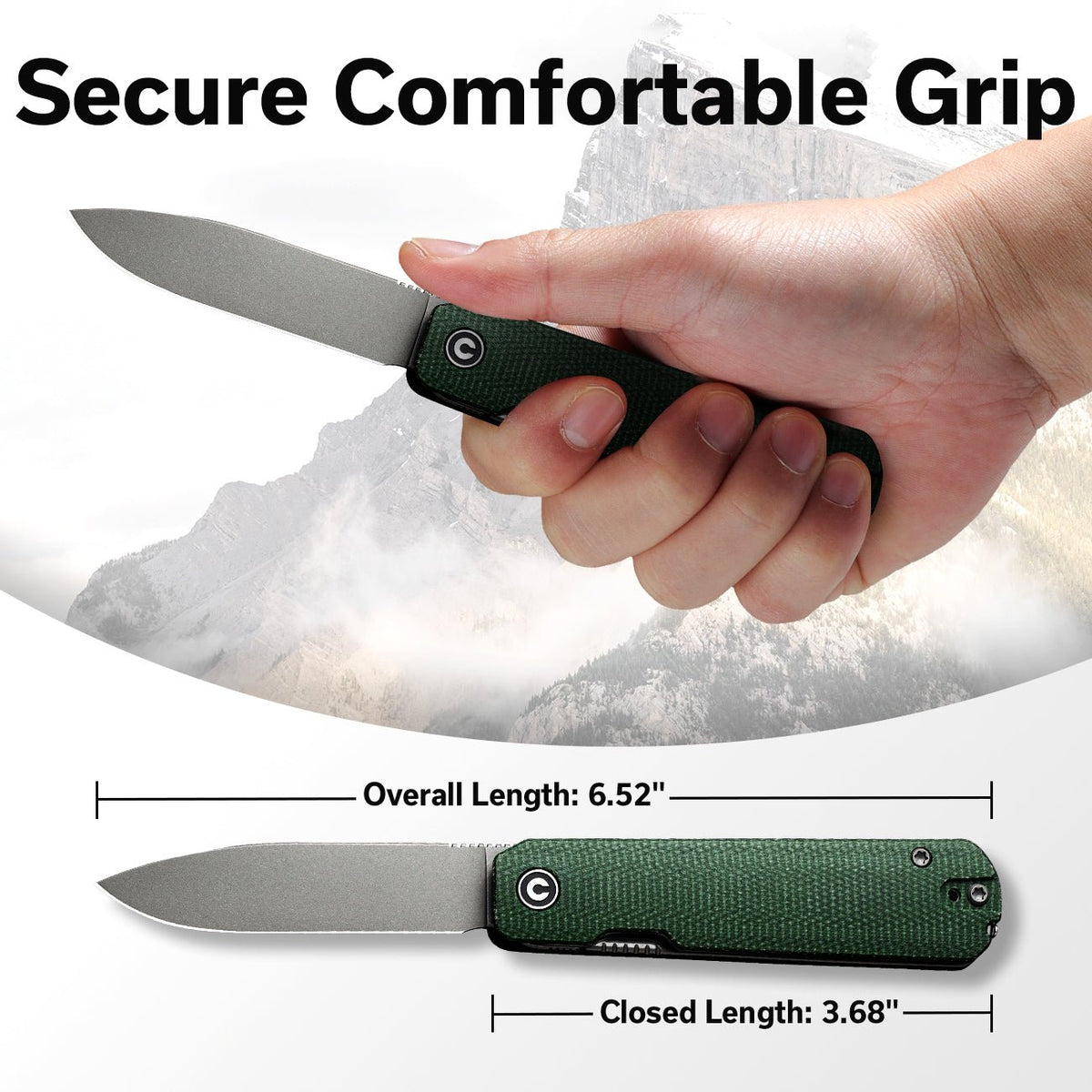 CIVIVI Sendy Green Micarta Pocket Knife C21004A-1, Knives, - Outdoor Kuwait