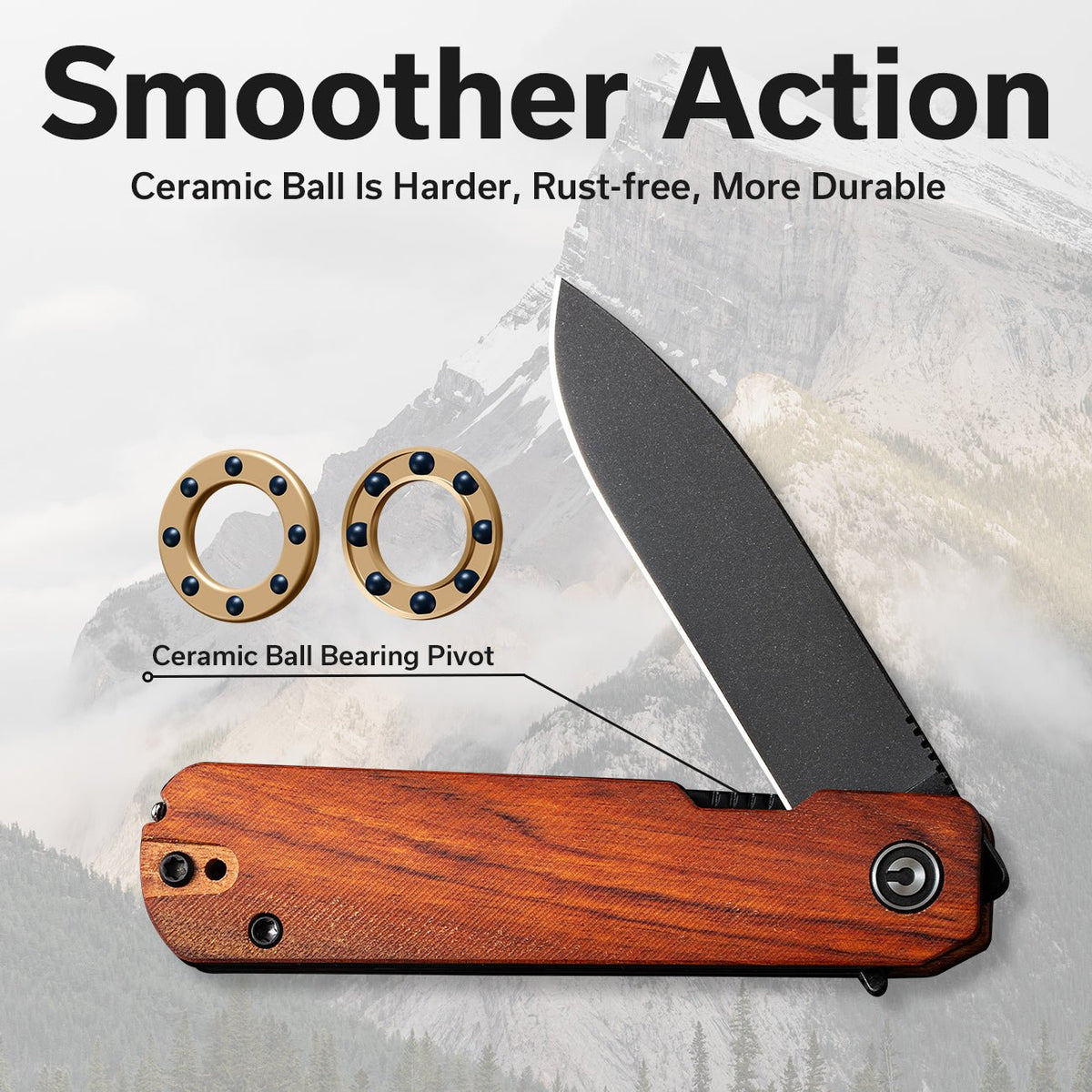 CIVIVI Sendy Wood Pocket Knife C21004A-2, Knives, - Outdoor Kuwait