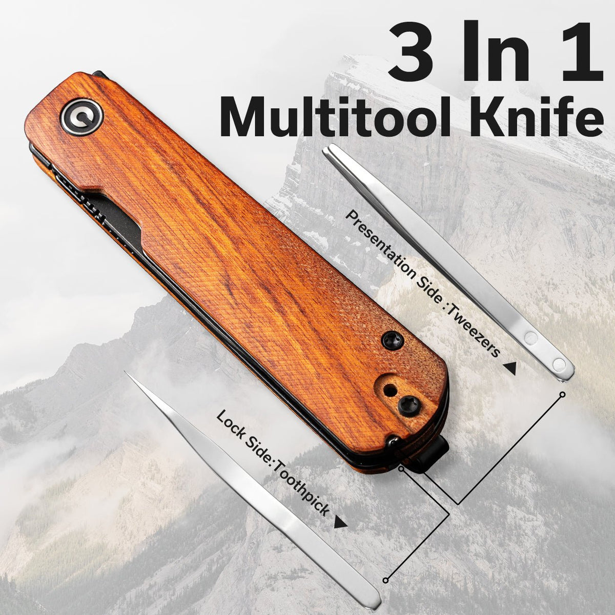 CIVIVI Sendy Wood Pocket Knife C21004A-2, Knives, - Outdoor Kuwait