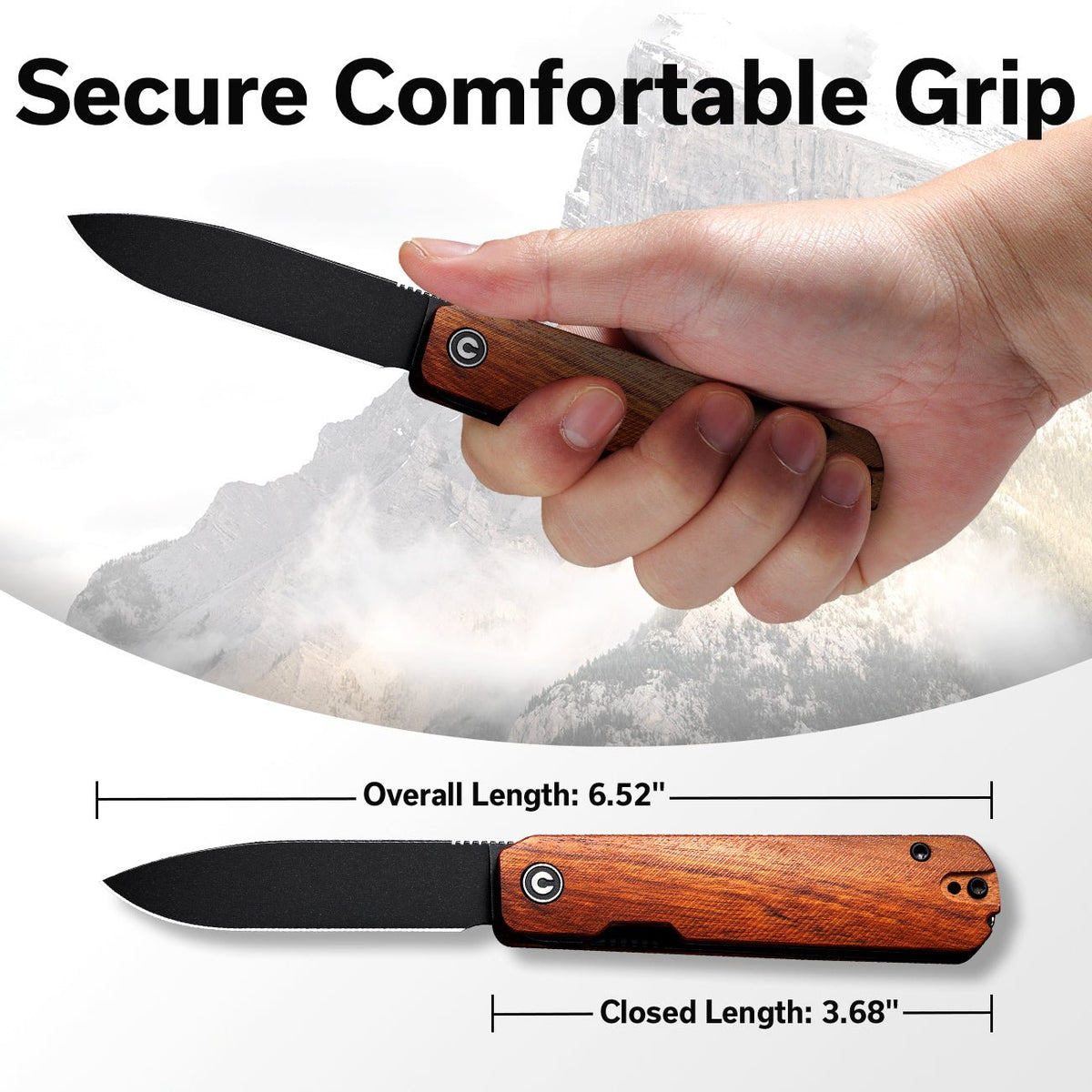 CIVIVI Sendy Wood Pocket Knife C21004A-2, Knives, - Outdoor Kuwait