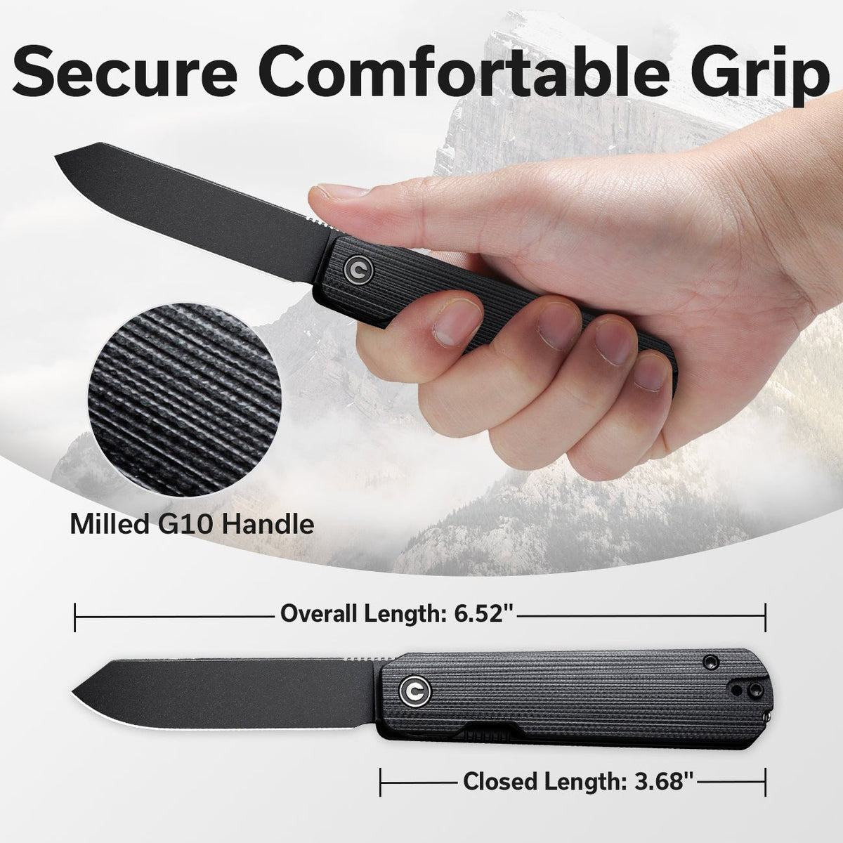 CIVIVI Sendy Black G10 Pocket Knife C21004B-2, Knives, - Outdoor Kuwait