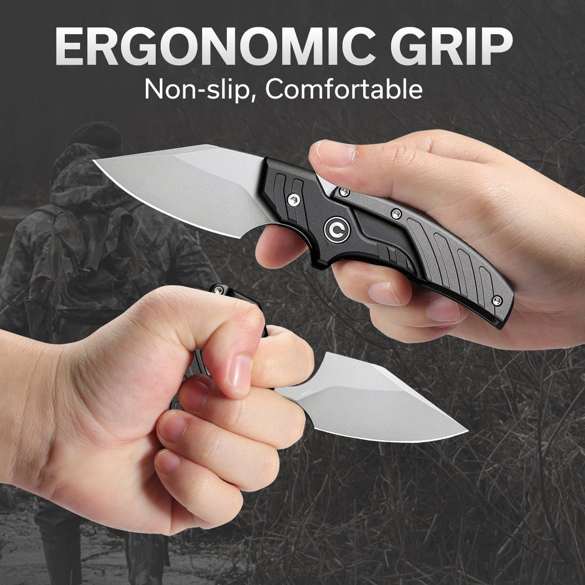 CIVIVI Typhoeus Black & Gray Aluminum Fixed Blade Knife C21036-3, Knives, - Outdoor Kuwait